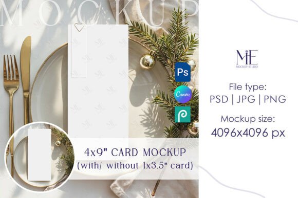 Christmas Wedding Menu Canva Template
