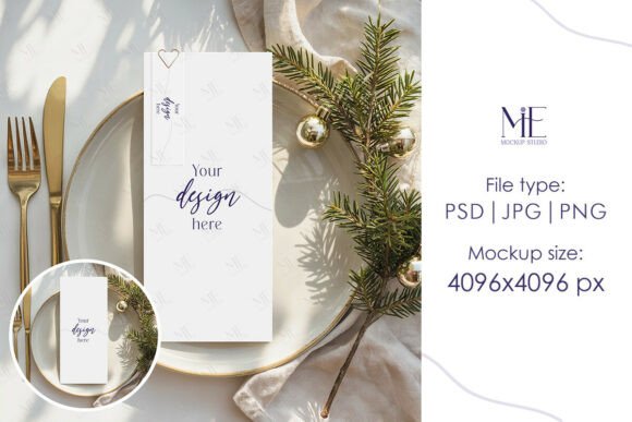 Christmas Wedding Menu Canva Template