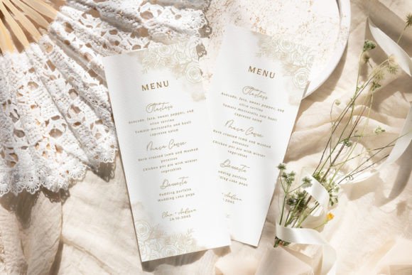 Elegant Wedding Menu Card Canva Template