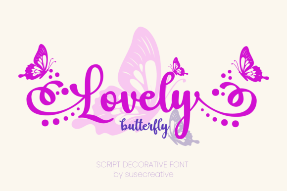 Lovely Butterfly Decorative Wedding Font