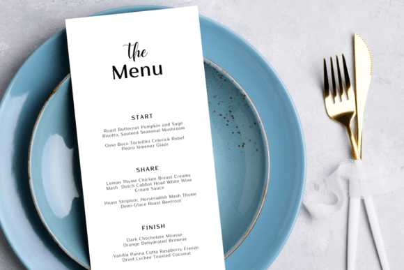 Minimal Wedding Menu Canva Template