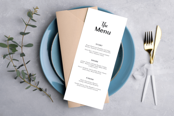 Minimal Wedding Menu Canva Template