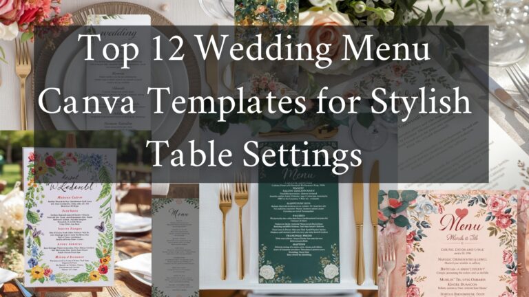 Top 12 Best Wedding  Menu Canva Templates for Stylish Table Settings