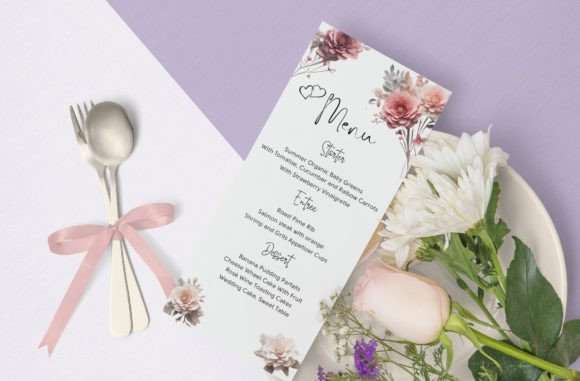 Wedding Canva Menu Template SQF01