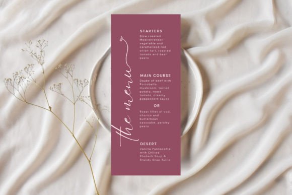 Wedding Menu Canva Template