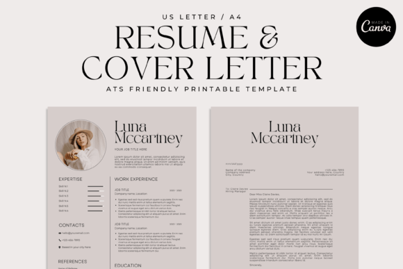 Chic Resume Cover Letter Canva Template