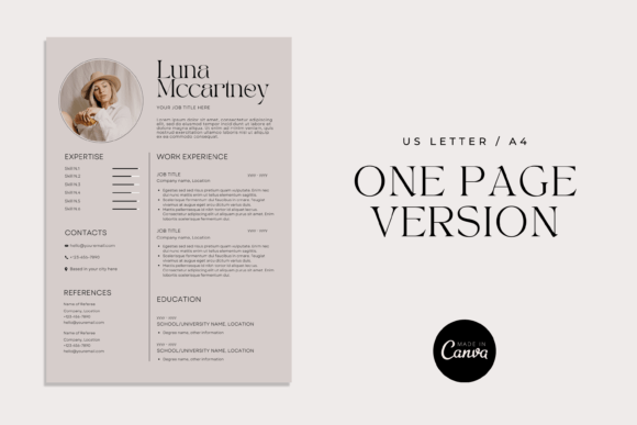 Chic Resume Cover Letter Canva Template