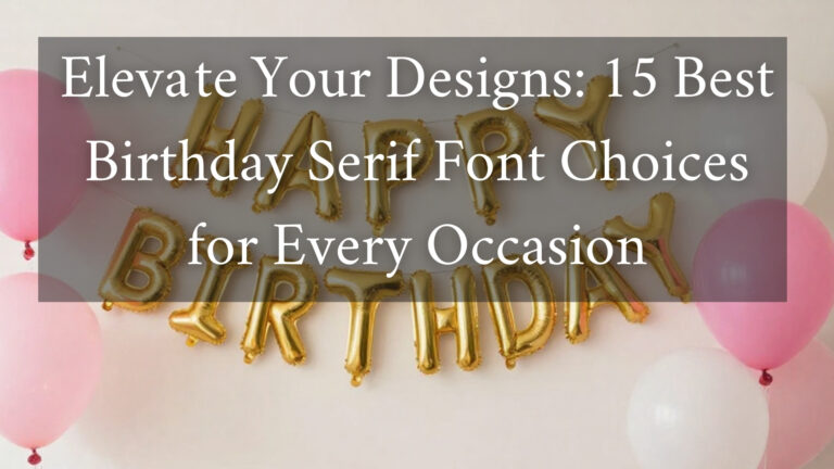 Elevate Your Designs: 15 Best Birthday Serif Font Choices for Every Occasion