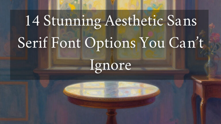 14 Stunning Aesthetic Sans Serif Font Options You Can’t Ignore