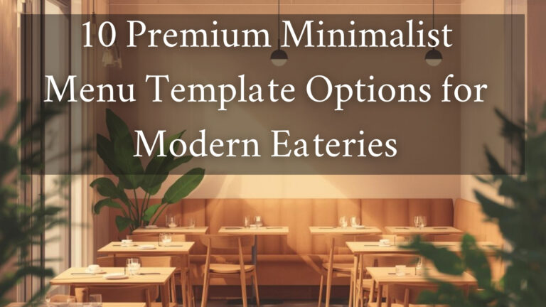 10 Premium Minimalist Menu Template Options for Modern Eateries
