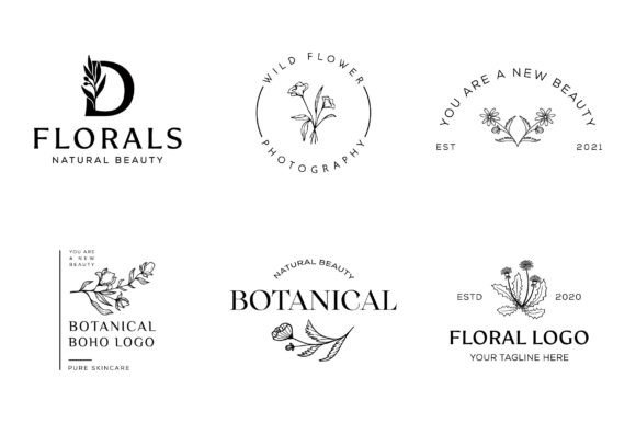 Hand Drawn Botanical Floral Logo Design