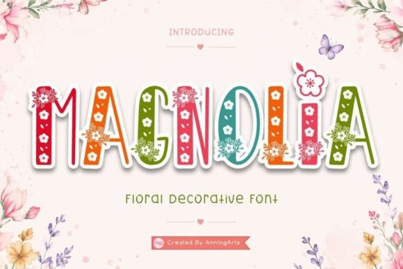 Magnolia Floral Decorative Font