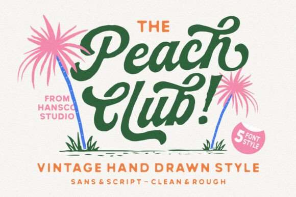 Peach Club Modern Script Font