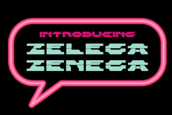 Zelega Zenega Futuristic Decorative Font