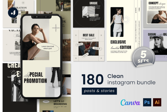 Clean Instagram Template Bundle