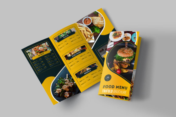 Food Menu Trifold Brochure Template